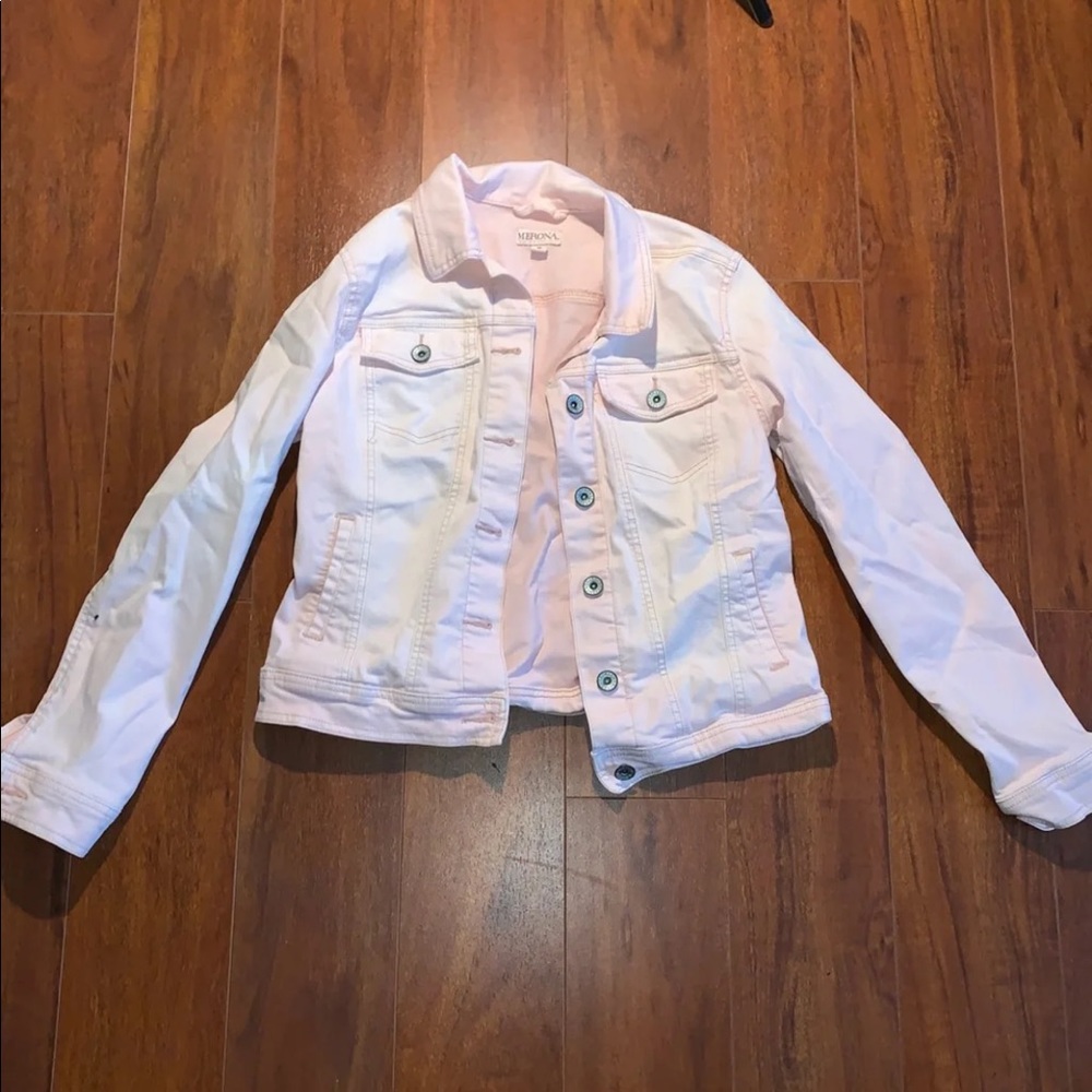 Pink denim jacket